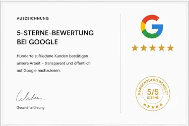 5-Sterne-Bewertung bei Google