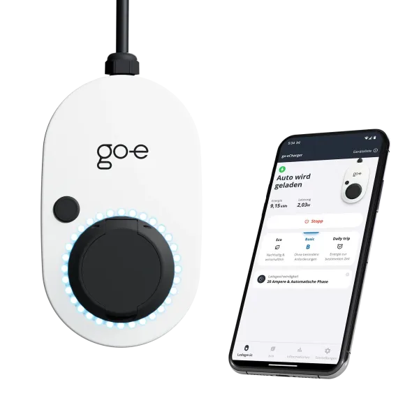 go-e Charger Gemini 22 kW smartphone combo